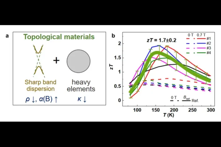 Bismut-Antimon-Kristalle zur Demonstration topologischer Thermoelektrik unter einem schwachen Magnetfeld.